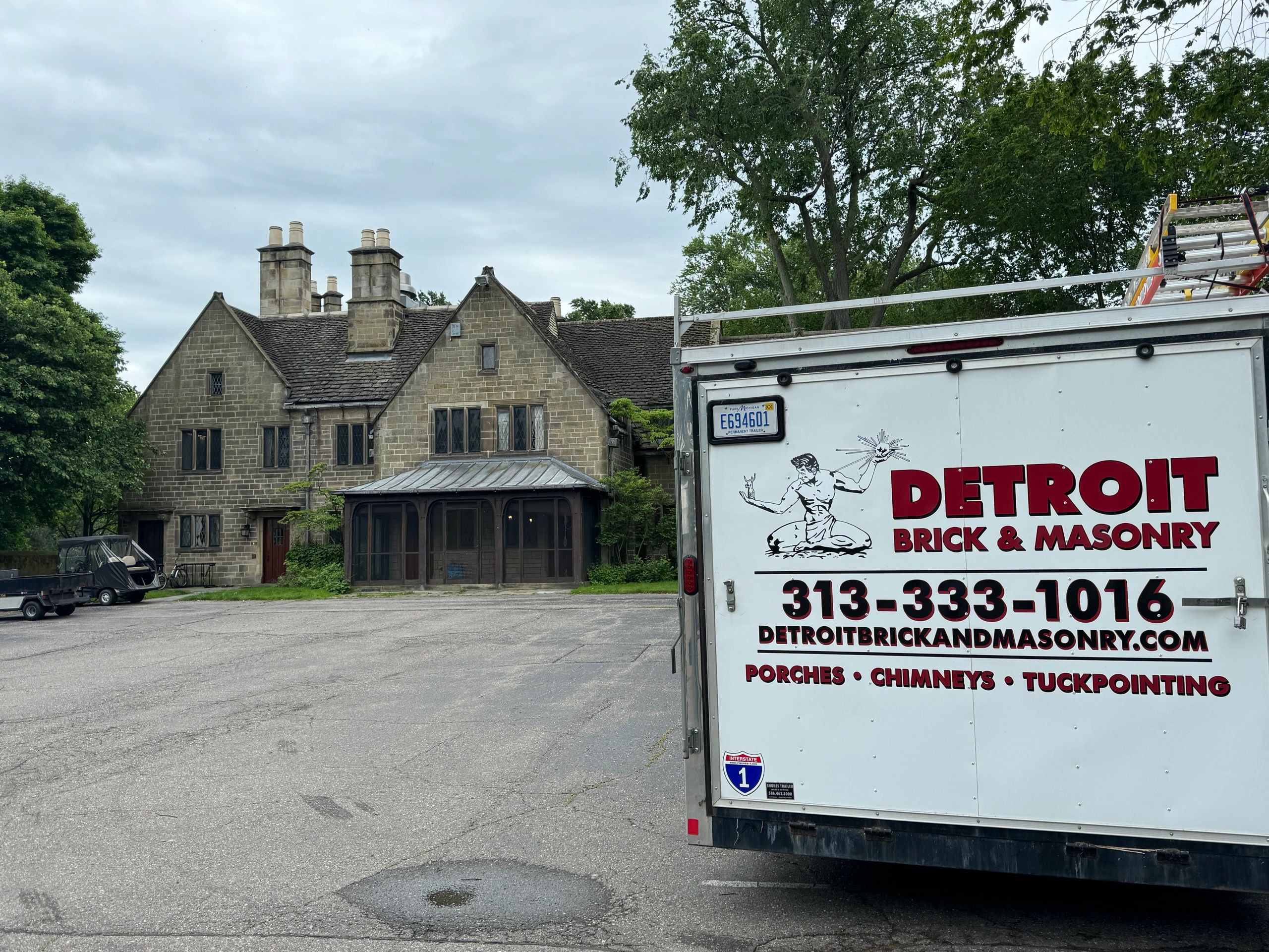 Detroit Brick and Masonry branded service truck